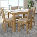 Ver imagem 2 de Kit Mesa de Jantar Bellagio 108x68 Cm com 4 Cadeiras Clara Freijo/off White/savana