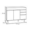 Balcão de Cozinha Lavanderia sem Tampo 02 Gavetas Beth Branco e Preto 120 cm - D'Rossi DRossi - 6