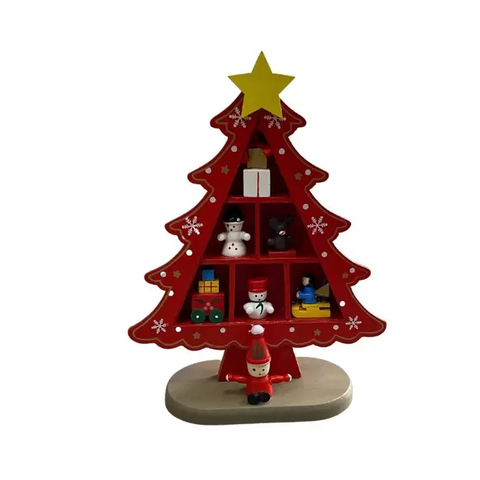 Enfeite Árvore de Natal em Madeira Decorada 28cm - Fartex