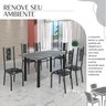 Conjunto Sala de Jantar Bahia Mesa Tubo 3" 140x75cm Tampo Pedra Granito Topázio com 6 Cadeiras - 6