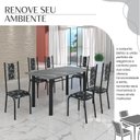 Ver imagem 6 de Conjunto Sala de Jantar Bahia Mesa Tubo 3" 140x75cm Tampo Pedra Granito Topázio com 6 Cadeiras
