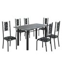 Ver imagem 2 de Conjunto Sala de Jantar Bahia Mesa Tubo 3" 140x75cm Tampo Pedra Granito Topázio com 6 Cadeiras