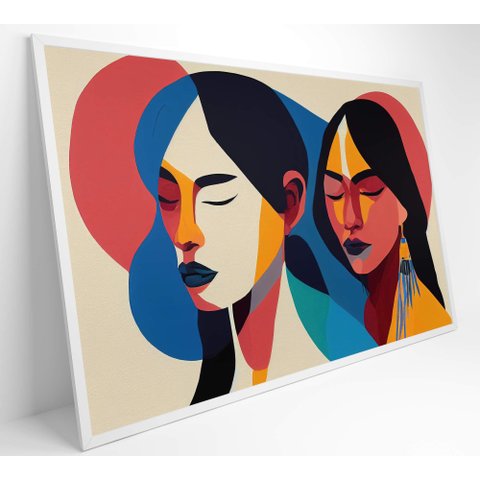 Quadro Ilustração Mulher Indígena Decor&quadros Art029 60x40 Cm Adesivo Fotográfico