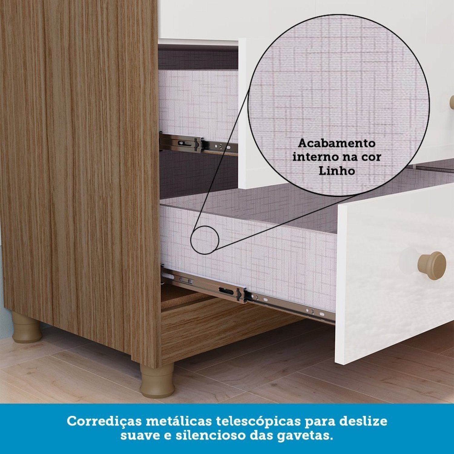 Cômoda de Bebê 1 Porta com Janela 4 Gavetas Maya Clássico Espresso Móveis - 8