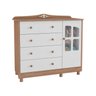 Cômoda de Bebê 1 Porta com Janela 4 Gavetas Maya Clássico Espresso Móveis - 3