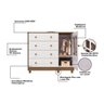 Cômoda de Bebê 1 Porta com Janela 4 Gavetas Maya Clássico Espresso Móveis - 5