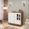Cômoda de Bebê 1 Porta com Janela 4 Gavetas Maya Clássico Espresso Móveis - 1