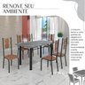 Conjunto Sala de Jantar Bahia Mesa Tubo 3" 140x75cm Tampo Pedra Granito Topázio com 6 Cadeiras - 6
