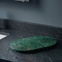 Ver imagem 2 de Bandeja Servir Decorativo Oval Mármore Verde Guatemala 34x18 Verde