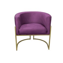 Kit 02 Poltronas para Sala Decorativa Luna Base Ferro Dourado Veludo Roxa Visan Estofados - 2