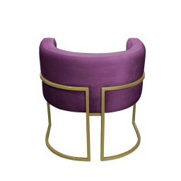 Kit 02 Poltronas para Sala Decorativa Luna Base Ferro Dourado Veludo Roxa Visan Estofados - 5