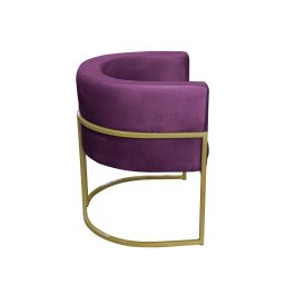 Kit 02 Poltronas para Sala Decorativa Luna Base Ferro Dourado Veludo Roxa Visan Estofados - 3