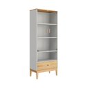 Ver imagem 1 de Cristaleira com 2 Portas de Vidro e 1 Gaveta Mel Off White Mdp Mb 1057 Movelbento