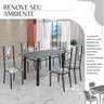 Conjunto Sala de Jantar Bahia Mesa Tubo 3" 140x75cm Tampo Pedra Granito Topázio com 6 Cadeiras - 6