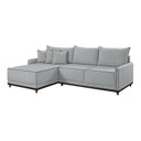 Ver imagem 3 de Sofá Linho 3 Lugares 264cm com Chaise Lado Esquerdo Barra Branco Gelo/Preto