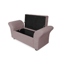 Ver imagem 4 de Conjunto Cabeceira Geovana e Recamier Veneza Baú Queen 160 Cm Suede Rose - Incasa Decor