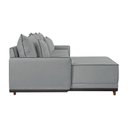 Ver imagem 7 de Sofá Linho 3 Lugares 264cm com Chaise Lado Esquerdo Barra Cinza/Preto