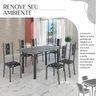 Conjunto Sala de Jantar Bahia Mesa Tubo 3" 140x75cm Tampo Pedra Granito Topázio com 6 Cadeiras - 6