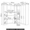 Ver imagem 3 de Guarda Roupa Solteiro Modulado Cp03 Taiga Branco/grey L01 - Mpozenato