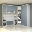 Ver imagem 1 de Guarda Roupa Solteiro Modulado Cp03 Taiga Branco/grey L01 - Mpozenato