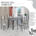 Ver imagem 6 de Conjunto Sala de Jantar Bahia Mesa Tubo 3" 140x75cm Tampo Pedra Granito Topázio com 6 Cadeiras