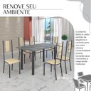 Ver imagem 6 de Conjunto Sala de Jantar Bahia Mesa Tubo 3" 140x75cm Tampo Pedra Granito Topázio com 6 Cadeiras