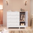 Ver imagem 5 de Cômoda de Bebê 1 Porta 4 Gavetas Maya Clássico Espresso Móveis Branco/Brilho