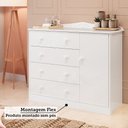 Ver mais imagens de Cômoda de Bebê 1 Porta 4 Gavetas Maya Clássico Espresso Móveis Branco/Brilho