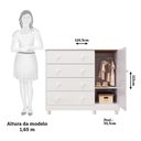Ver imagem 4 de Cômoda de Bebê 1 Porta 4 Gavetas Maya Clássico Espresso Móveis Branco/Brilho