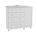 Ver imagem 3 de Cômoda de Bebê 1 Porta 4 Gavetas Maya Clássico Espresso Móveis Branco/Brilho