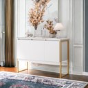 Ver imagem 1 de Buffet Luxuoso 3 Portas Barcelona - Branco Dourado