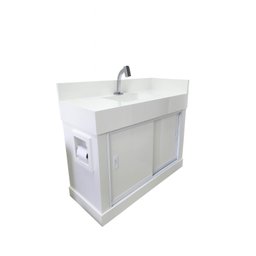 Gabinete de Banheiro em Porcelanato com Porta de Correr e Porta-papel Integrado 80x40x80 - 2
