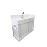 Gabinete de Banheiro em Porcelanato com Porta de Correr e Porta-papel Integrado 80x40x80 - 2