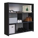 Ver imagem 2 de Estante para Livros Multiuso Organizadora Baixa 93cm com Nichos Funcionale MO080 Art In Móveis/Preto