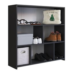 Estante para Livros Multiuso Organizadora Baixa 93cm com Nichos Funcionale Mo080 Art In Móveis/preto - 2