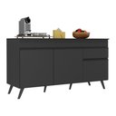 Ver imagem 1 de Balcão Cozinha Gabinete Pia 150 Cm 3 Portas 1 Gaveta Veneza Multimóveis Mp3740.895 Preto