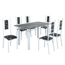 Ver imagem 2 de Conjunto Sala de Jantar Bahia Mesa Tubo 140x75cm Tampo Pedra Granito Topázio com 6 Cadeiras