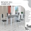 Ver imagem 6 de Conjunto Sala de Jantar Bahia Mesa Tubo 140x75cm Tampo Pedra Granito Topázio com 6 Cadeiras