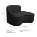 Ver imagem 5 de Kit Divã Recamier Orgânico Marrocos 150cm Lado Direito e 2 Poltronas Amore Bouclé Preto