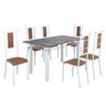Conjunto Sala de Jantar Bahia Mesa Tubo 140x75cm Tampo Pedra Granito Topázio com 6 Cadeiras - 2