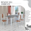 Ver imagem 6 de Conjunto Sala de Jantar Bahia Mesa Tubo 140x75cm Tampo Pedra Granito Topázio com 6 Cadeiras