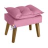 Poltrona/cadeira Decorativa e Puff Glamour com Pés Quadrado Rosê - 3