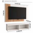 Ver imagem 3 de Painel com Rack Funcional para TV Berlin Suspenso s/ Porta 130cm Byhouse