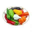 Ver imagem 1 de Kit Decoração Legumes Artificial Isopor e Cesta Redonda Rose