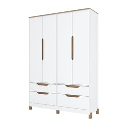 Guarda Roupa Retrô 100% Mdf 4 Portas 4 Gavetas Aspen Yescasa - 3 Guarda Roupa Retrô 100% Mdf 4 Portas 4 Gavetas Aspen Yescasa - 3