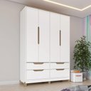 Ver imagem 1 de Guarda Roupa Retrô 100% Mdf 4 Portas 4 Gavetas Aspen Yescasa