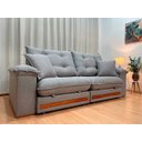 Ver imagem 5 de Sofá Retrátil Reclinável 2,30 M Linho Cinza A230 Gael