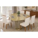 Ver imagem 1 de Mesa Sala Jantar Tokyo+6 Cadeiras Nara Neve DJ Móveis