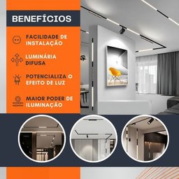 Luminária Linear Fixa Difusa para Trilhos Magnético 10w 30cm - 5