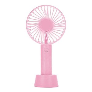 Mini Ventilador Mao e Mesa Usb Bateria Portatil 3 Velocidades Recarregavel Mão Rosa